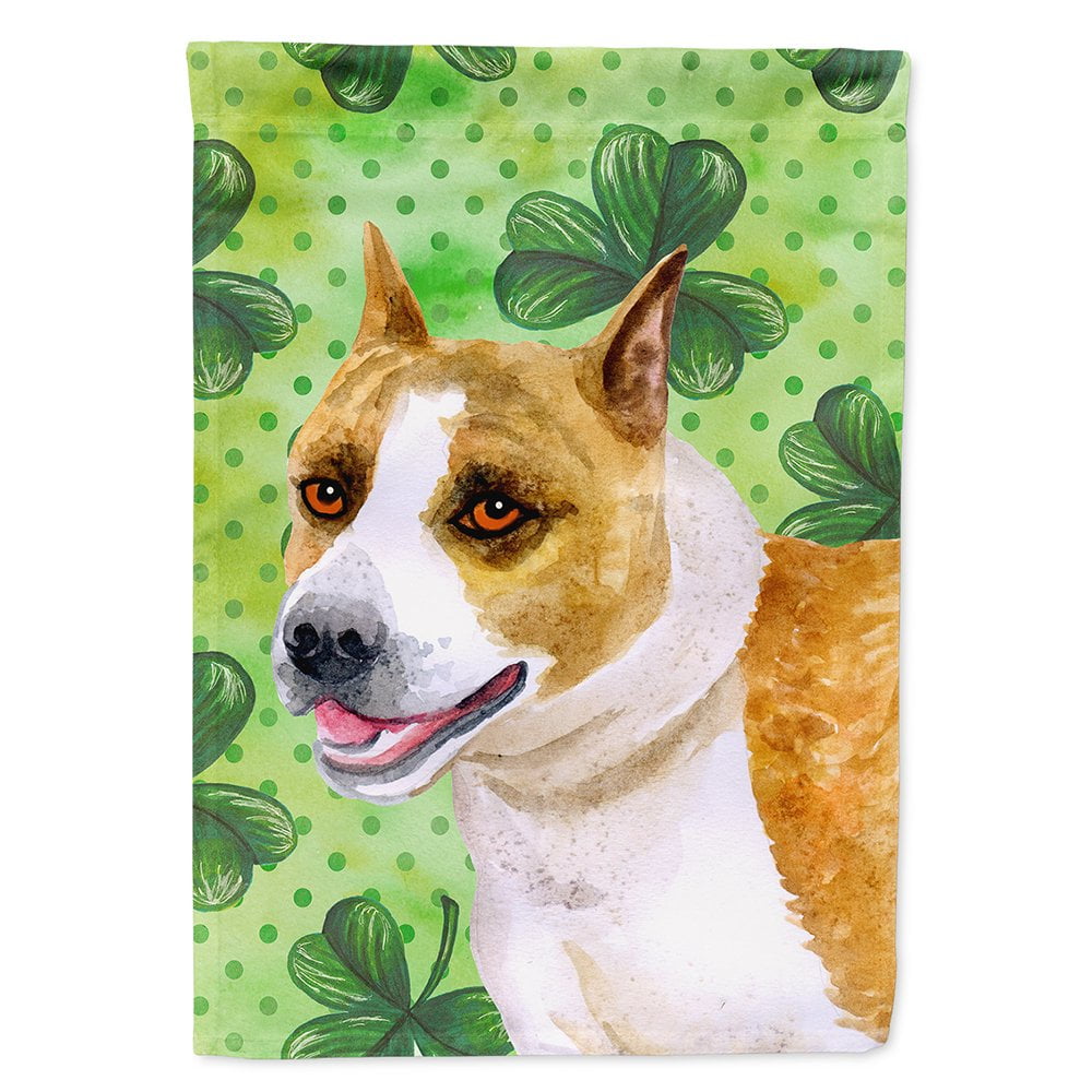 American Staffordshire Saint Patricks Flag Canvas - House Size