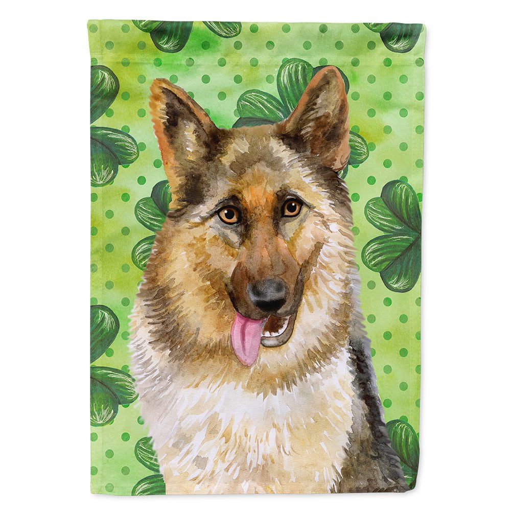 BB9828CHF German Shepherd Saint Patricks Flag Canvas - House Size