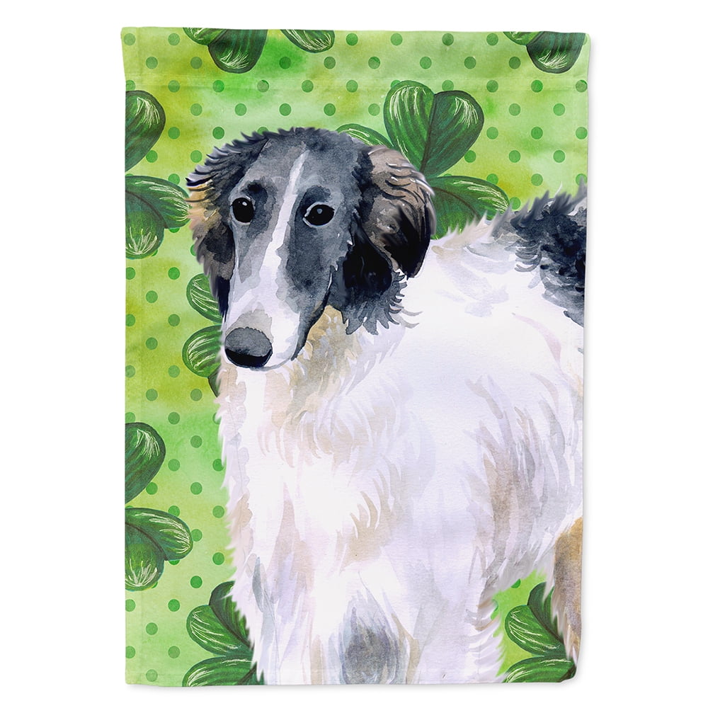 BB9846CHF Borzoi Saint Patricks Flag Canvas - House Size