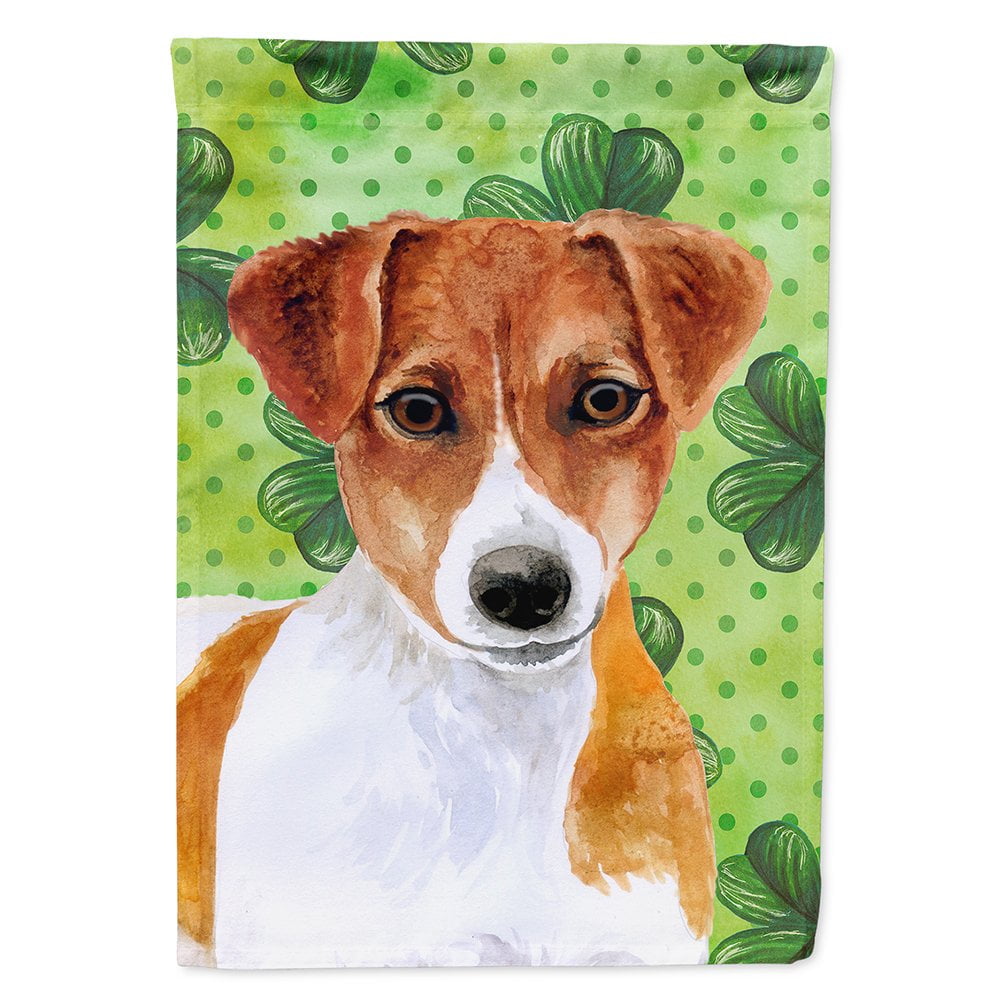 Jack Russell Terrier Saint Patricks Flag Canvas - House Size