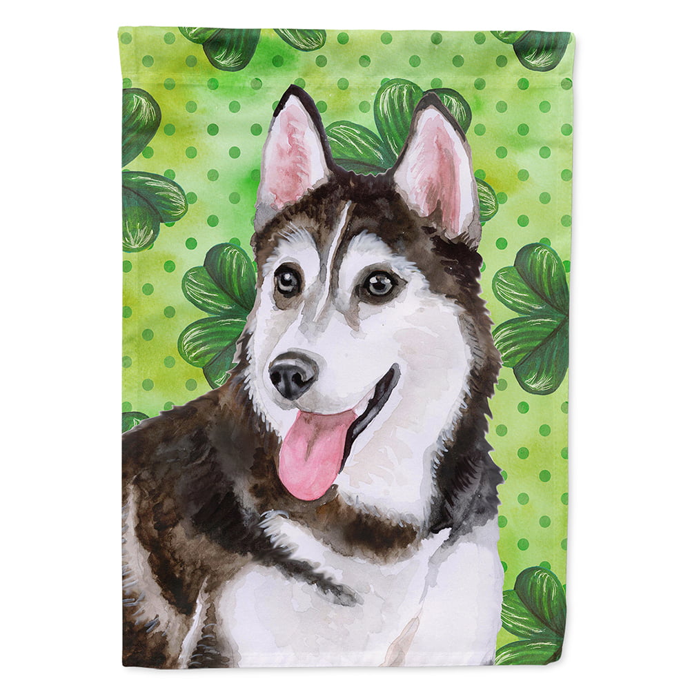 Siberian Husky No 2 Saint Patricks Flag Canvas - House Size