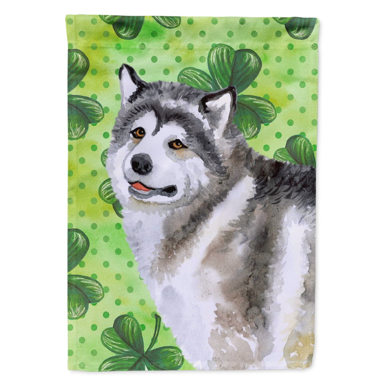 Alaskan Malamute Saint Patricks Flag - Garden Size