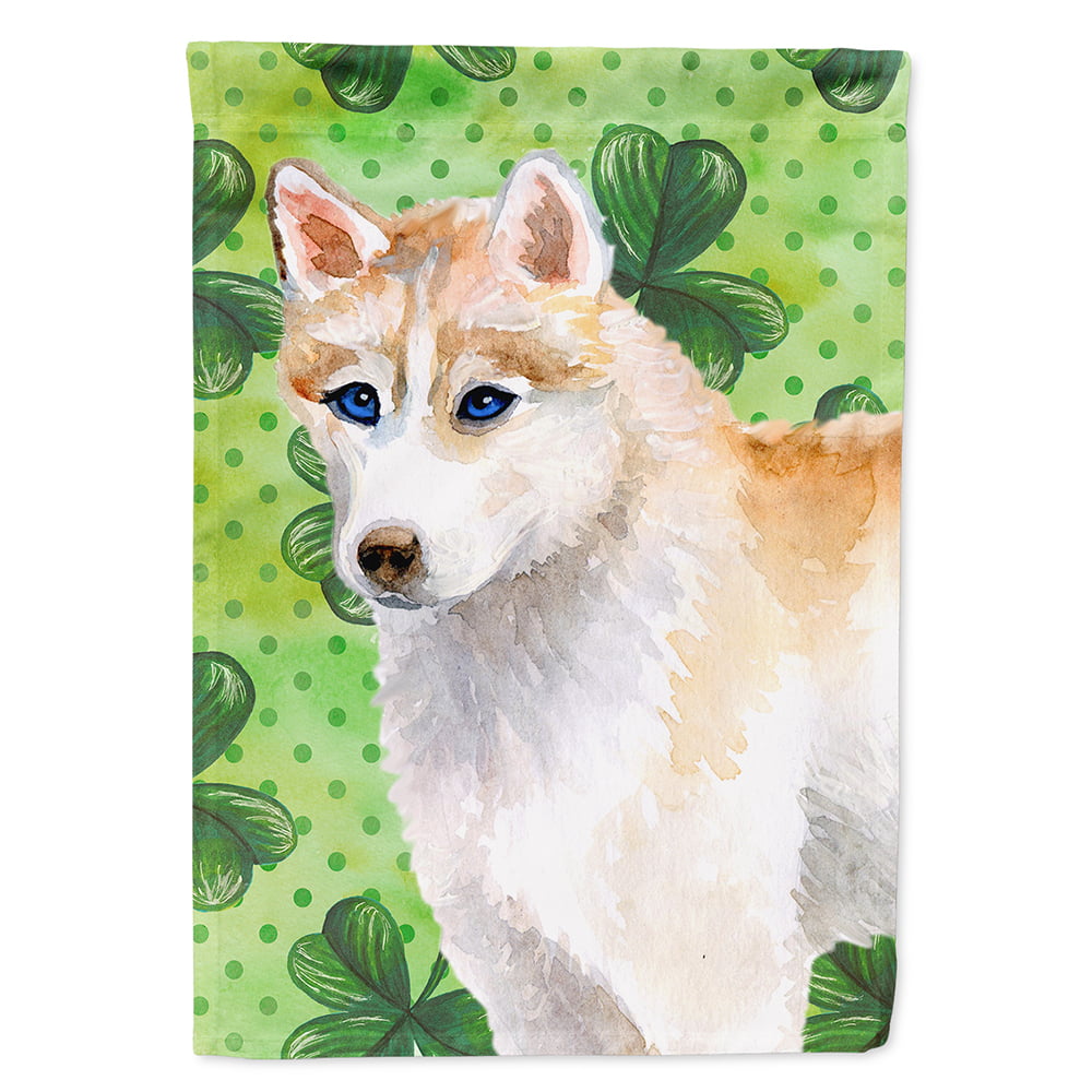 Siberian Husky Saint Patricks Flag - Garden Size