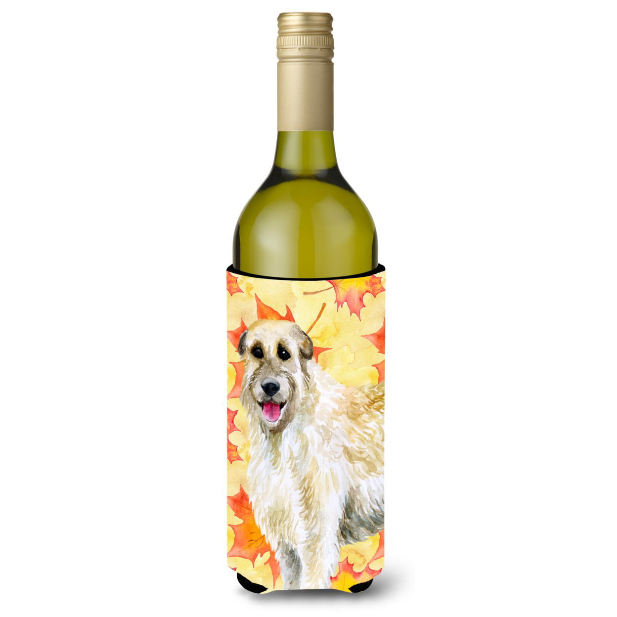 BB9931LITERK Irish Wolfhound Fall Wine Bottle Beverge Insulator Hugger