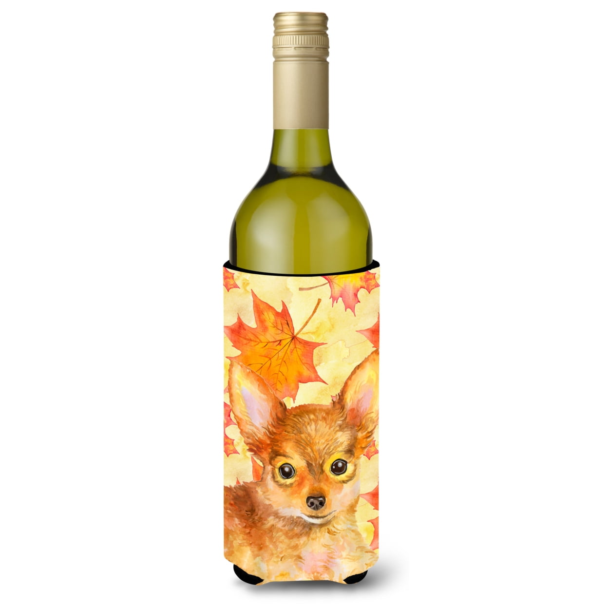 Toy Terrier Fall Wine Bottle Beverge Insulator Hugger