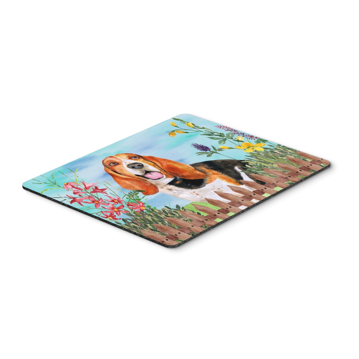 Basset Hound Spring Mouse Pad, Hot Pad or Trivet