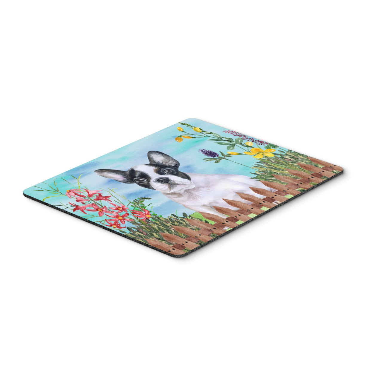 French Bulldog Black White Spring Mouse Pad, Hot Pad or Trivet