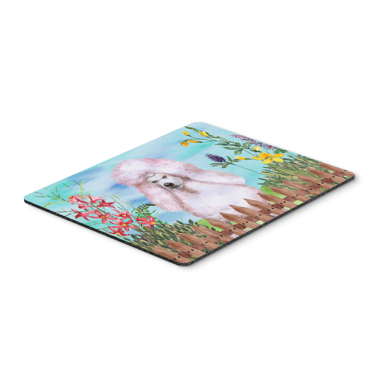 CK1279MP White Standard Poodle Spring Mouse Pad, Hot Pad or Trivet
