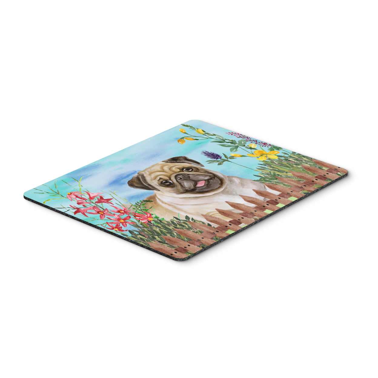 Fawn Pug Spring Mouse Pad, Hot Pad or Trivet