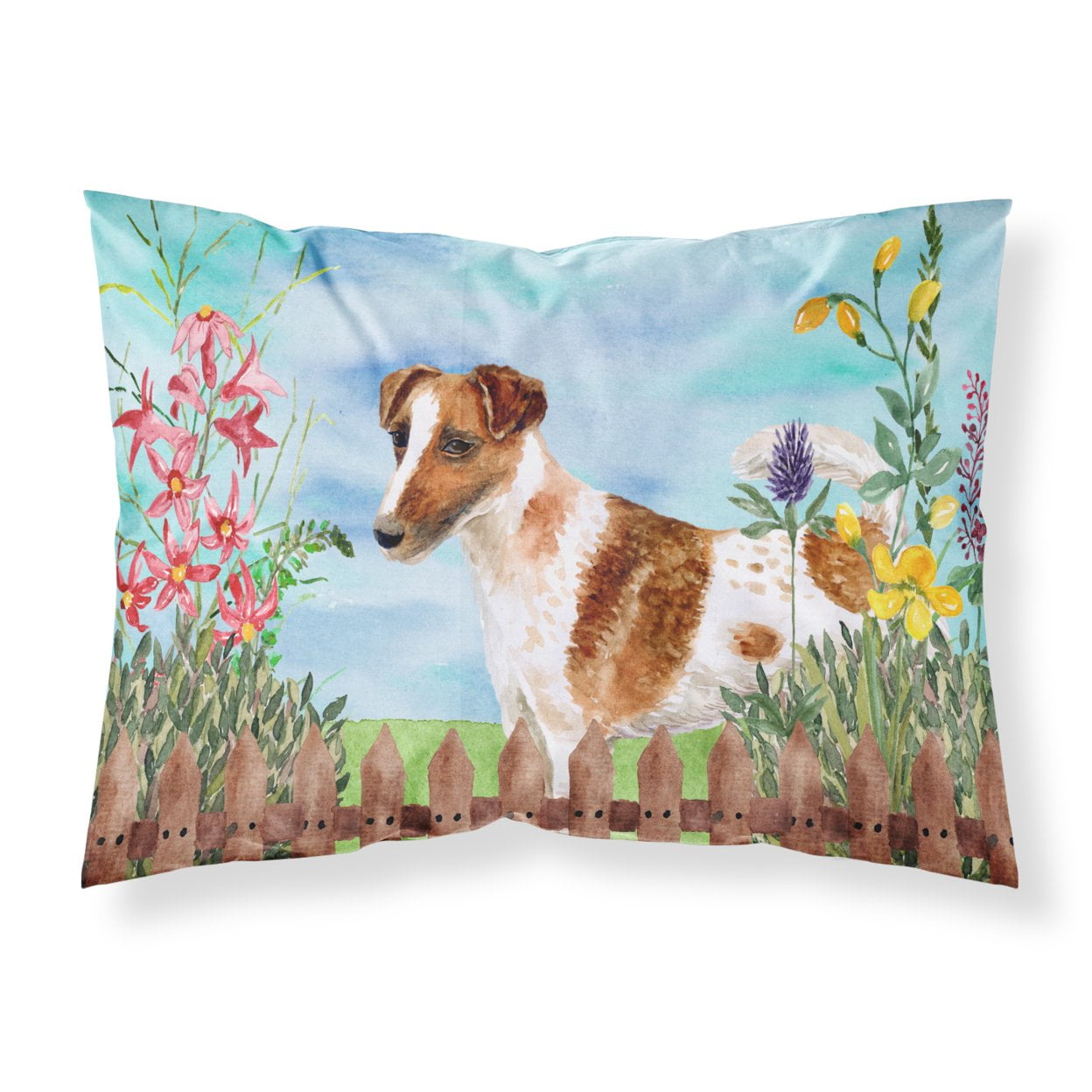 CK1209PILLOWCASE Smooth Fox Terrier Spring Fabric Standard Pillowcase