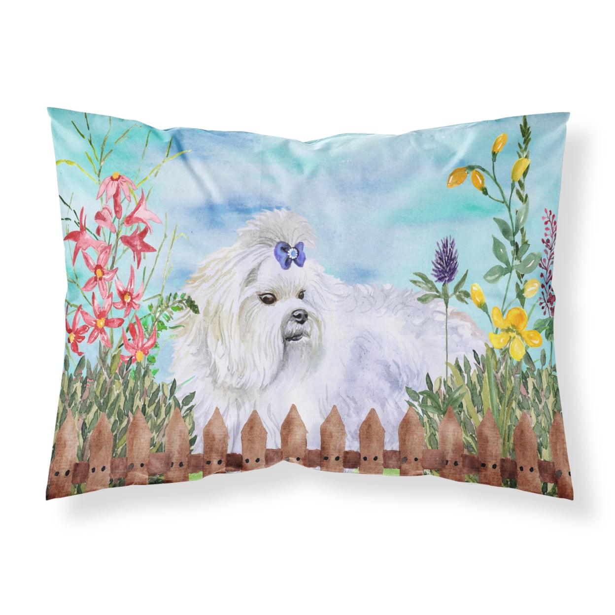Maltese Spring Fabric Standard Pillowcase