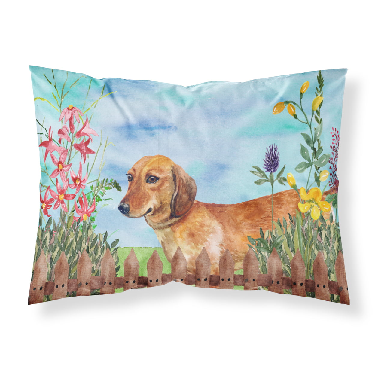 CK1214PILLOWCASE Dachshund Spring Fabric Standard Pillowcase
