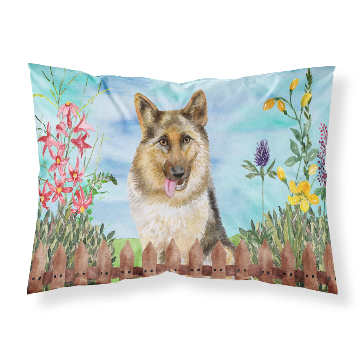 German Shepherd Spring Fabric Standard Pillowcase