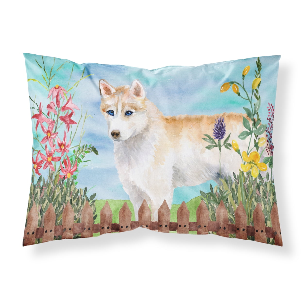 CK1217PILLOWCASE Siberian Husky Spring Fabric Standard Pillowcase