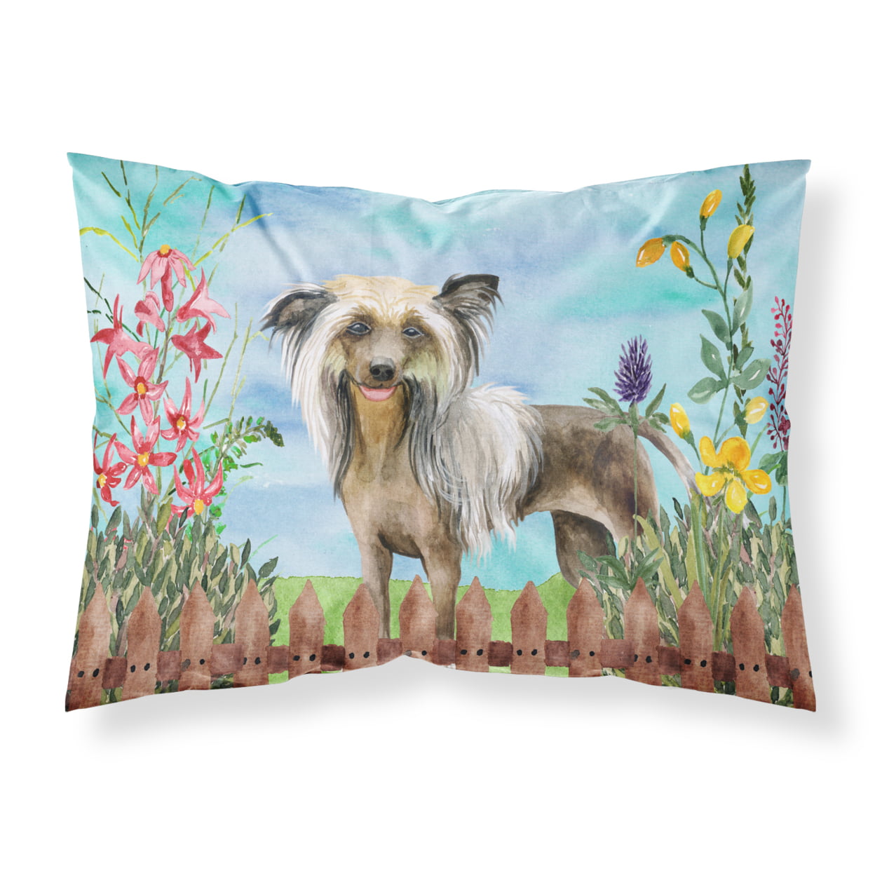 CK1221PILLOWCASE Chinese Crested Spring Fabric Standard Pillowcase