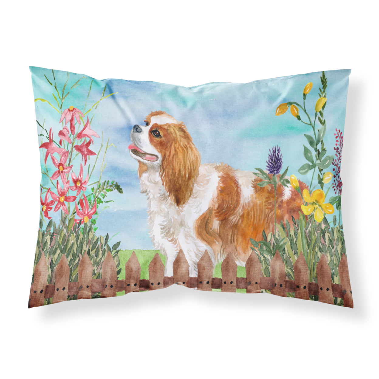 CK1225PILLOWCASE Cavalier Spaniel Spring Fabric Standard Pillowcase