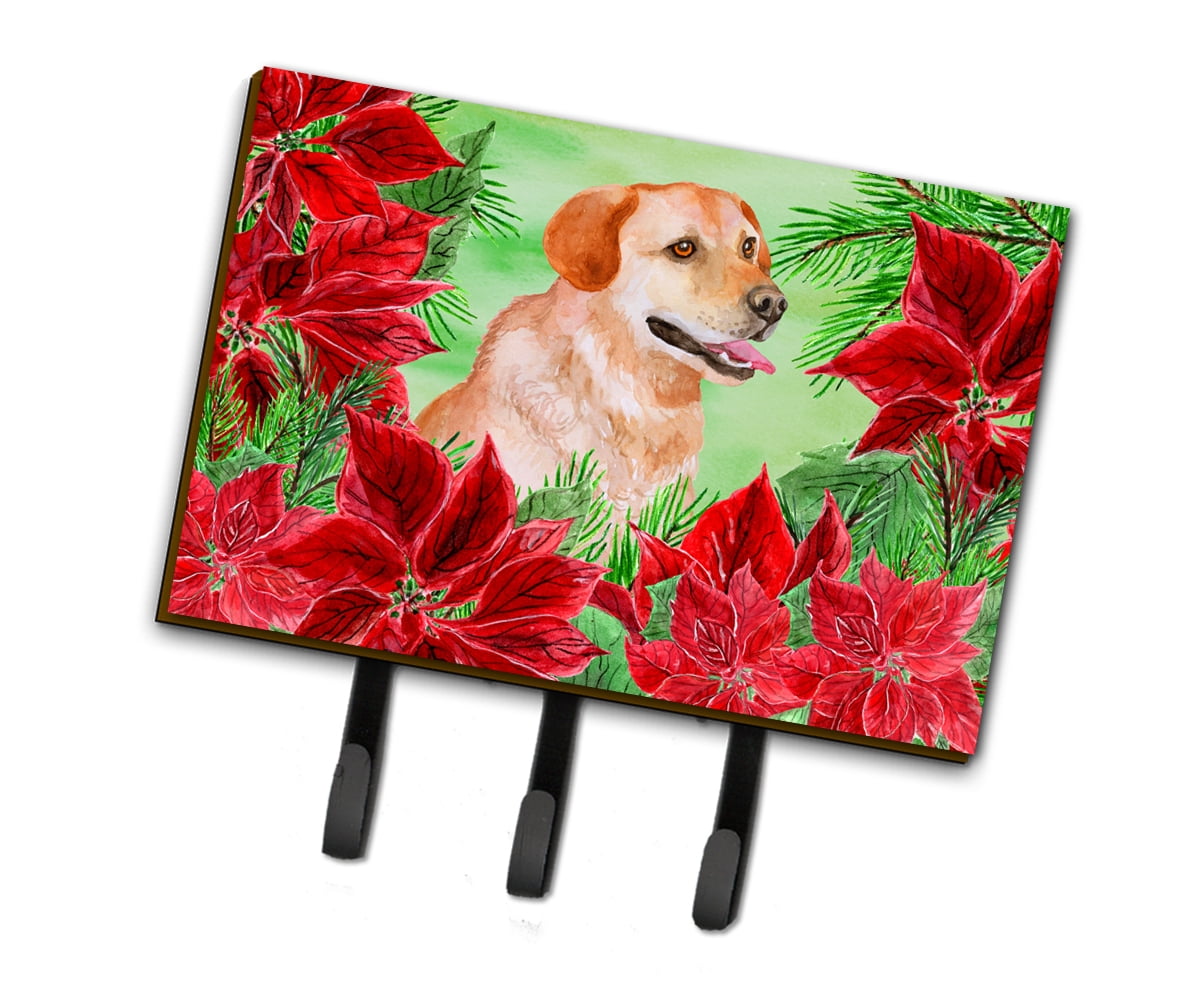 Labrador Retriever Poinsettas Leash or Key Holder