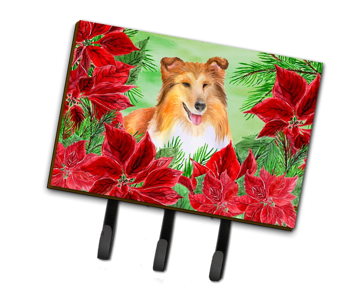 Sheltie Poinsettas Leash or Key Holder