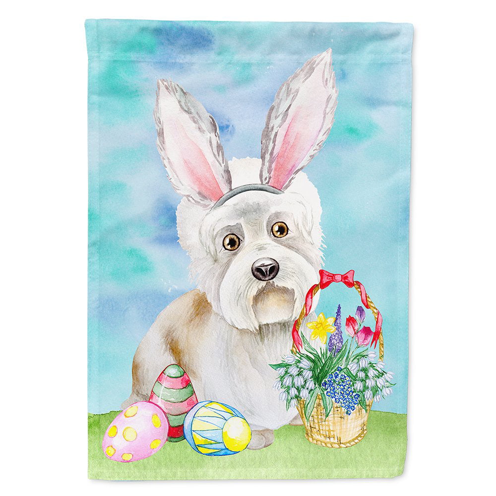 Dandie Dinmont Easter Bunny Flag Canvas - House Size