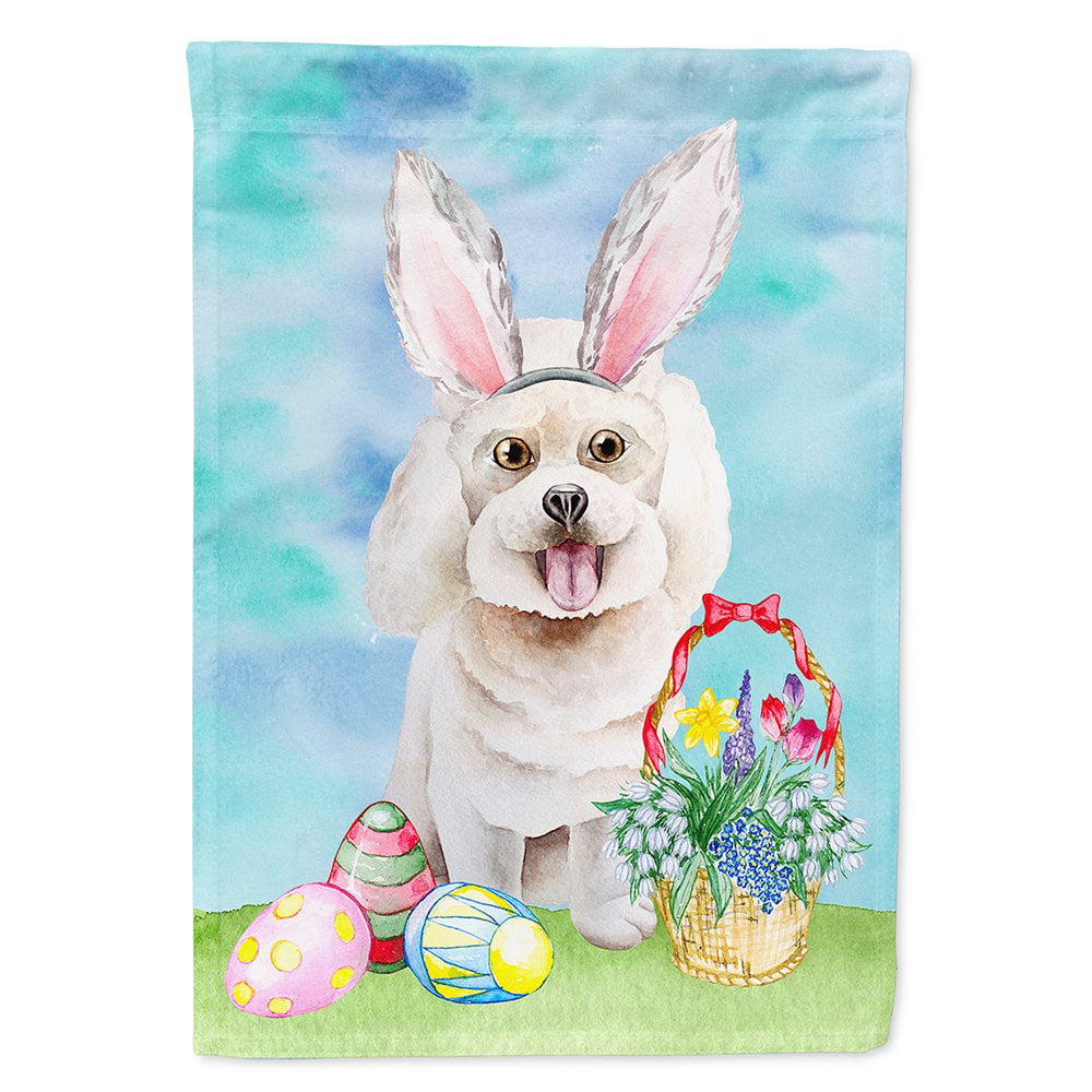 CK1381CHF Bichon Frise Easter Bunny Flag Canvas - House Size