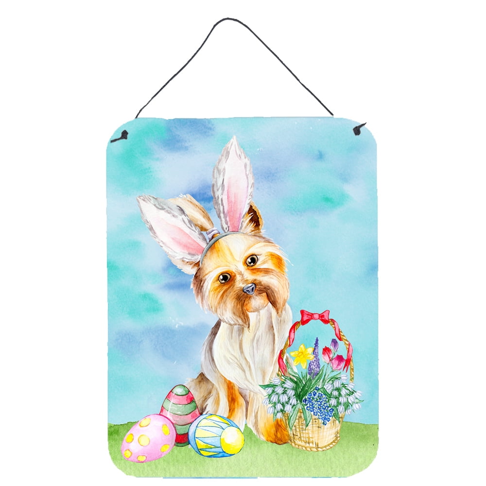 Yorkie Easter Bunny Wall or Door Hanging Prints