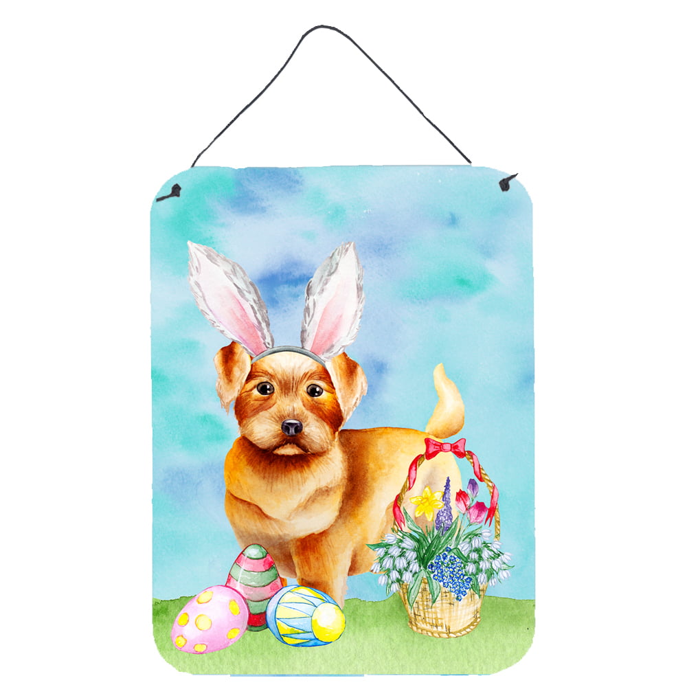 Norfolk Terrier Easter Bunny Wall or Door Hanging Prints