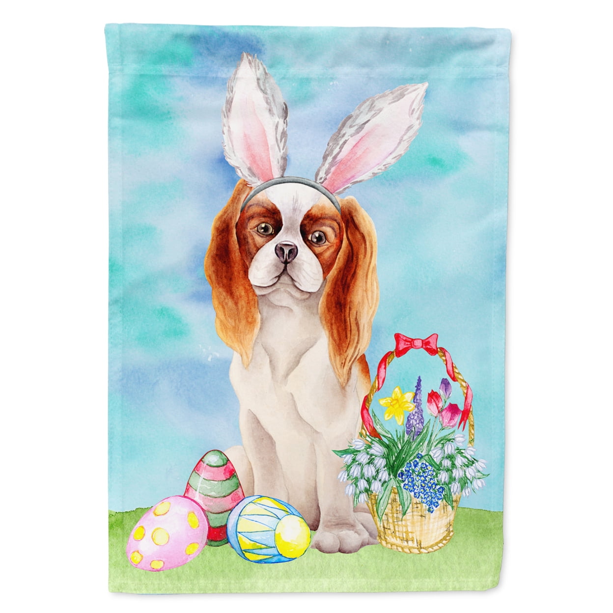 CK1374GF Cavalier Spaniel Easter Bunny Flag - Garden Size
