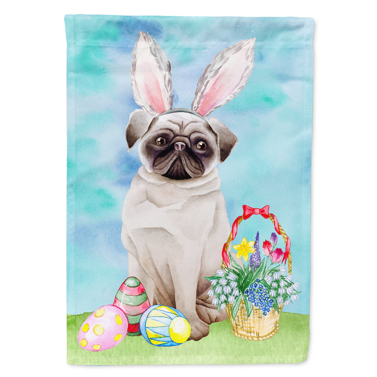 CK1375GF Pug Easter Bunny Flag - Garden Size