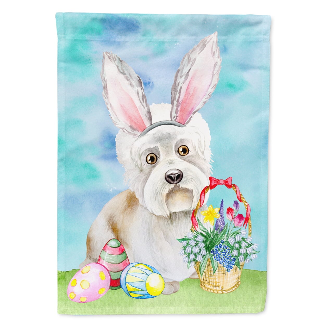 Dandie Dinmont Easter Bunny Flag - Garden Size