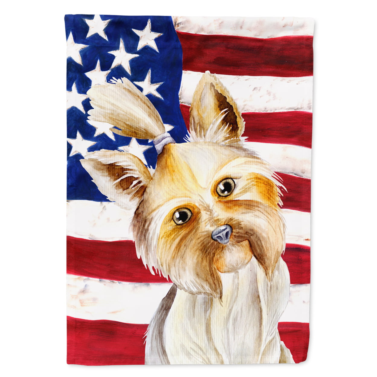 Yorkie Yorkshier Terrier Patriotic Flag - Garden Size