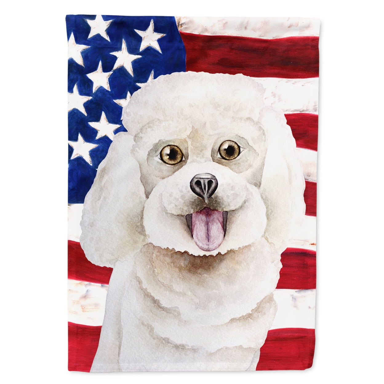 Bichon Frise Patriotic Flag - Garden Size