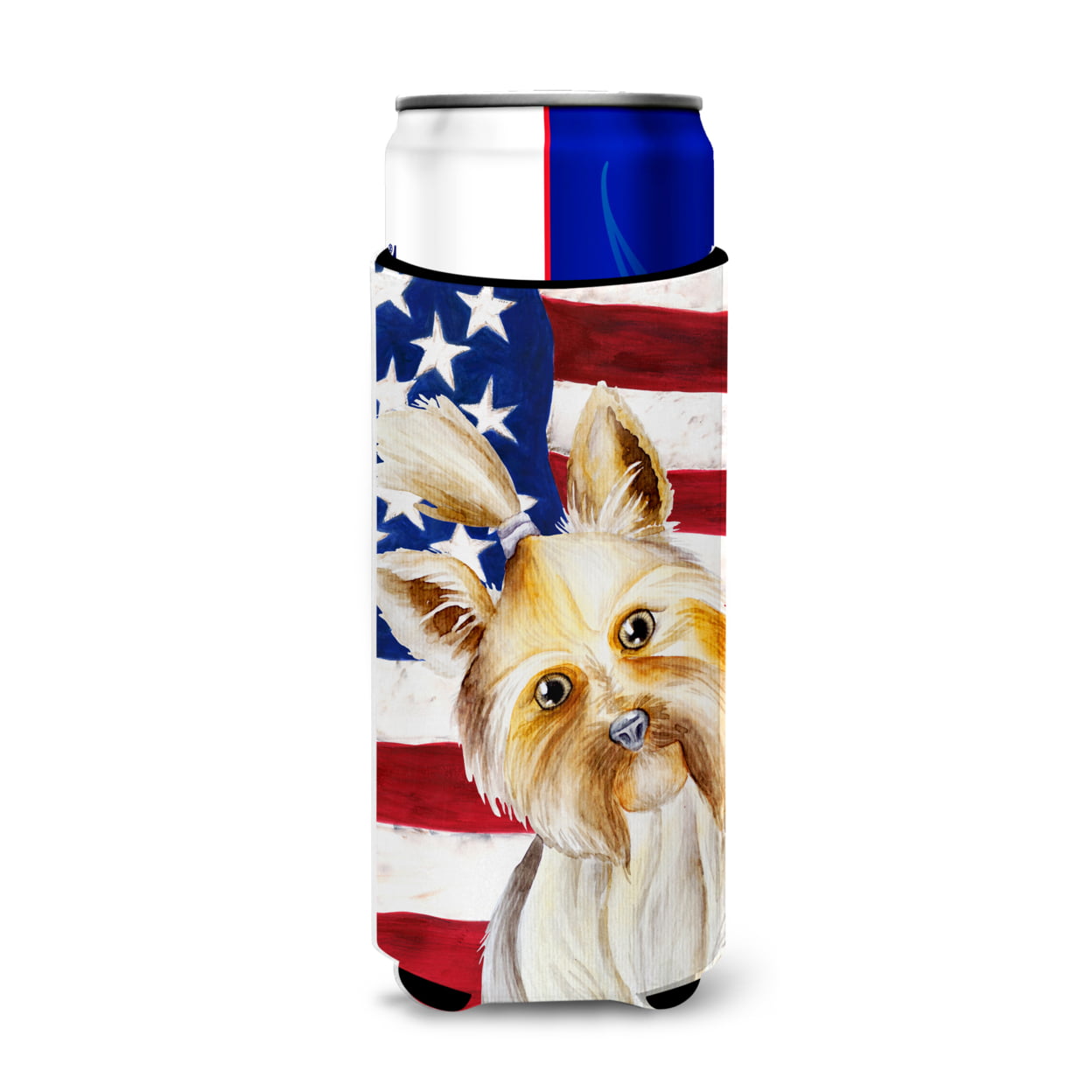 Yorkie Yorkshier Terrier Patriotic Michelob Ultra Hugger for Slim Cans