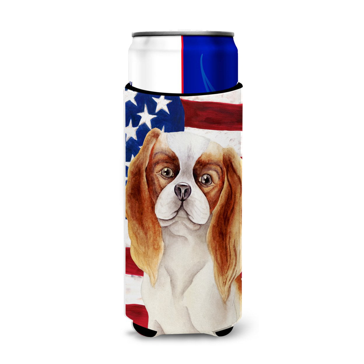 Cavalier Spaniel Patriotic Michelob Ultra Hugger for Slim Cans