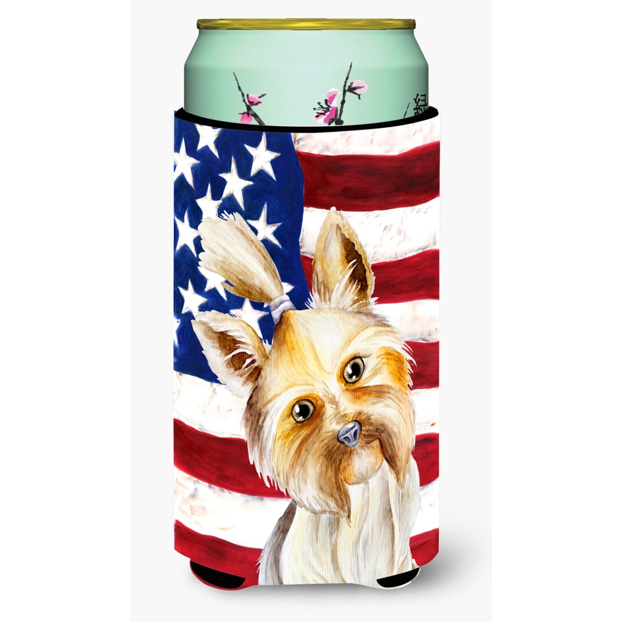 Yorkie Yorkshier Terrier Patriotic Tall Boy Beverage Insulator Hugger