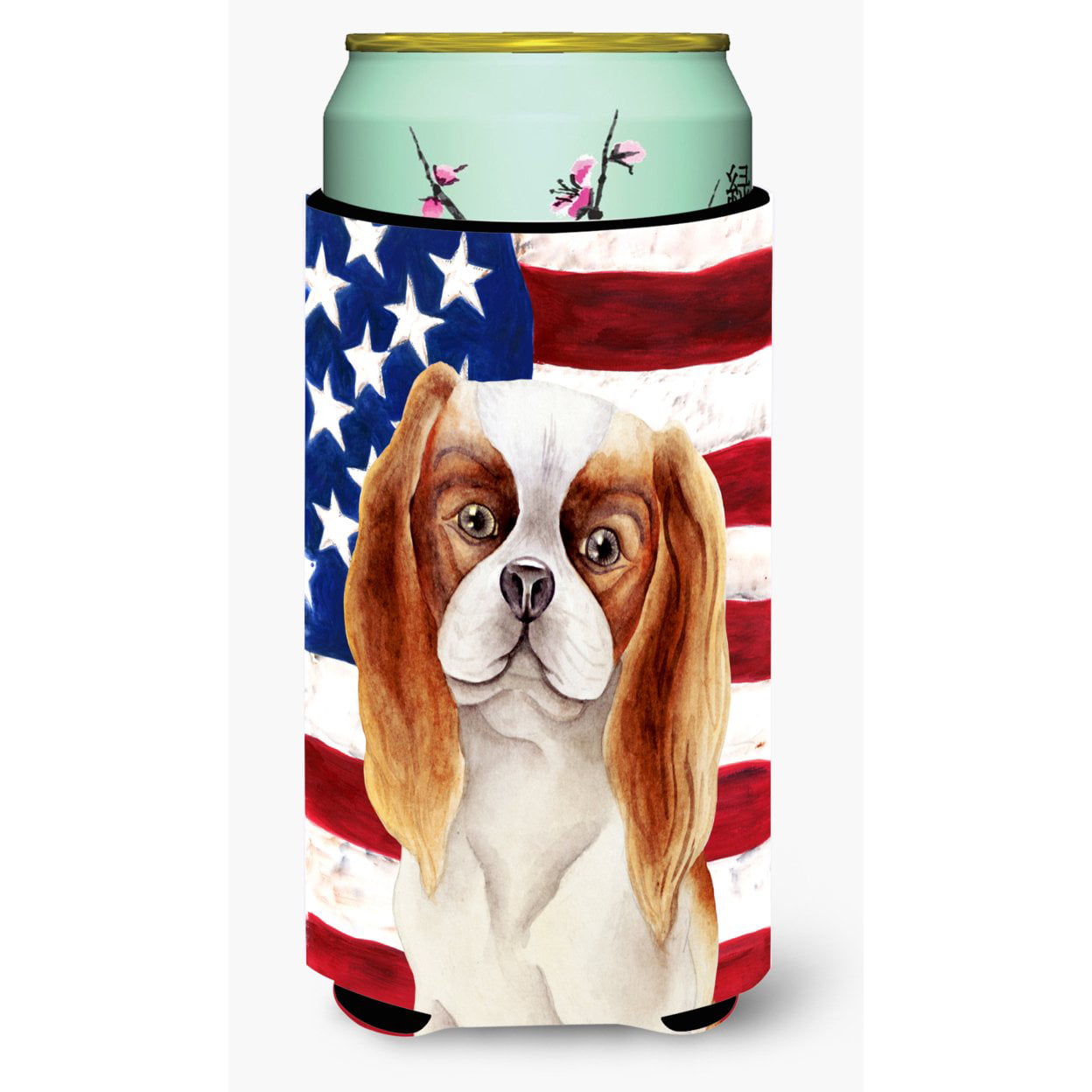 Cavalier Spaniel Patriotic Tall Boy Beverage Insulator Hugger