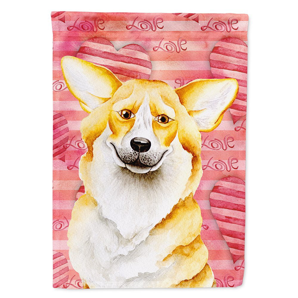 Corgi Love Flag Canvas - House Size