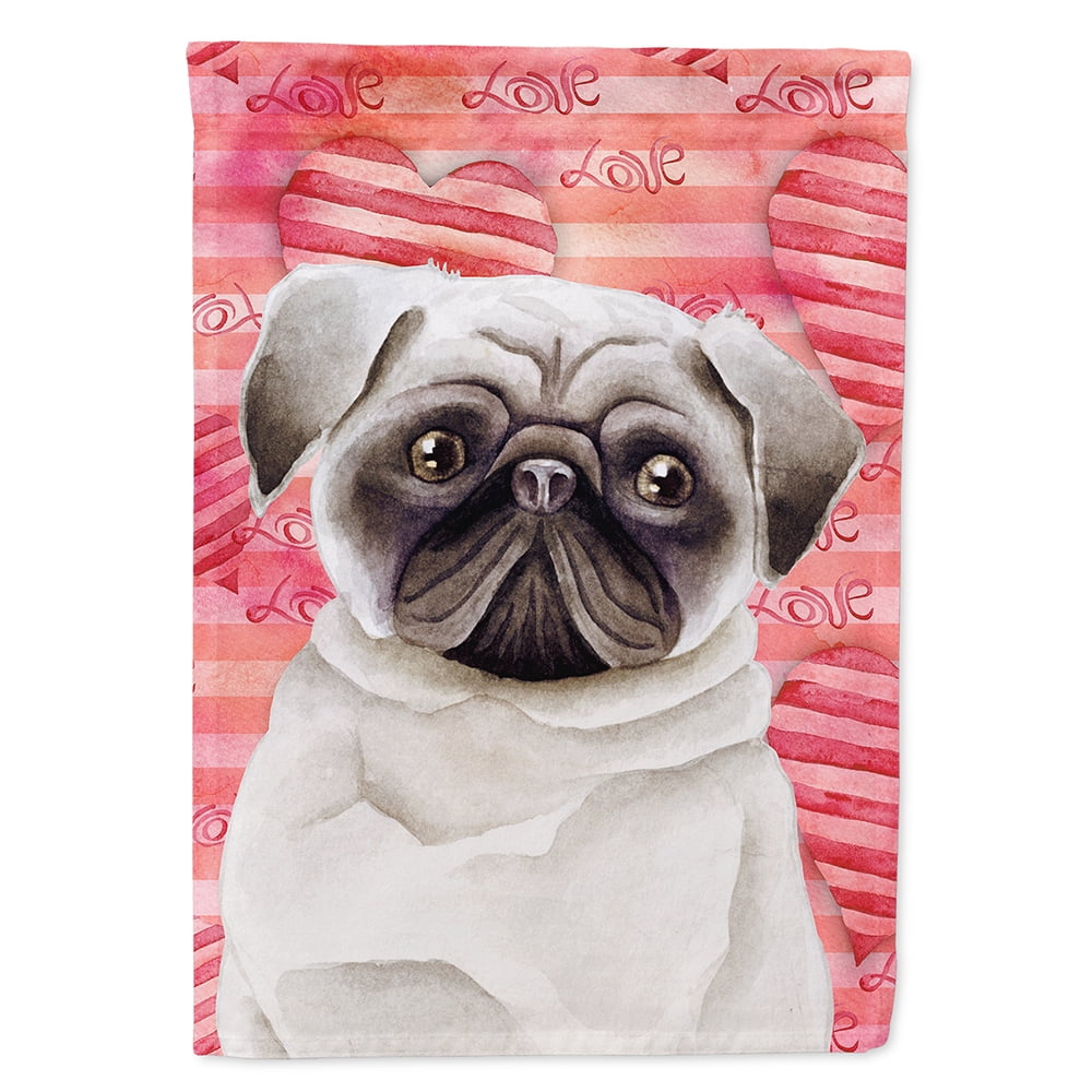 Pug Love Flag Canvas - House Size