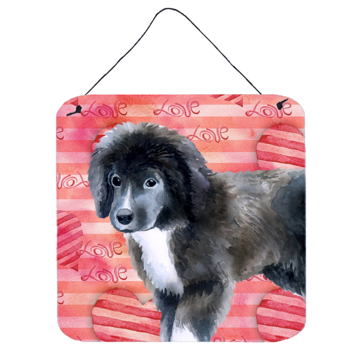 Picture of Carolines Treasures BB9786DS66 Newfoundland Puppy Love Wall or Door Hanging Prints