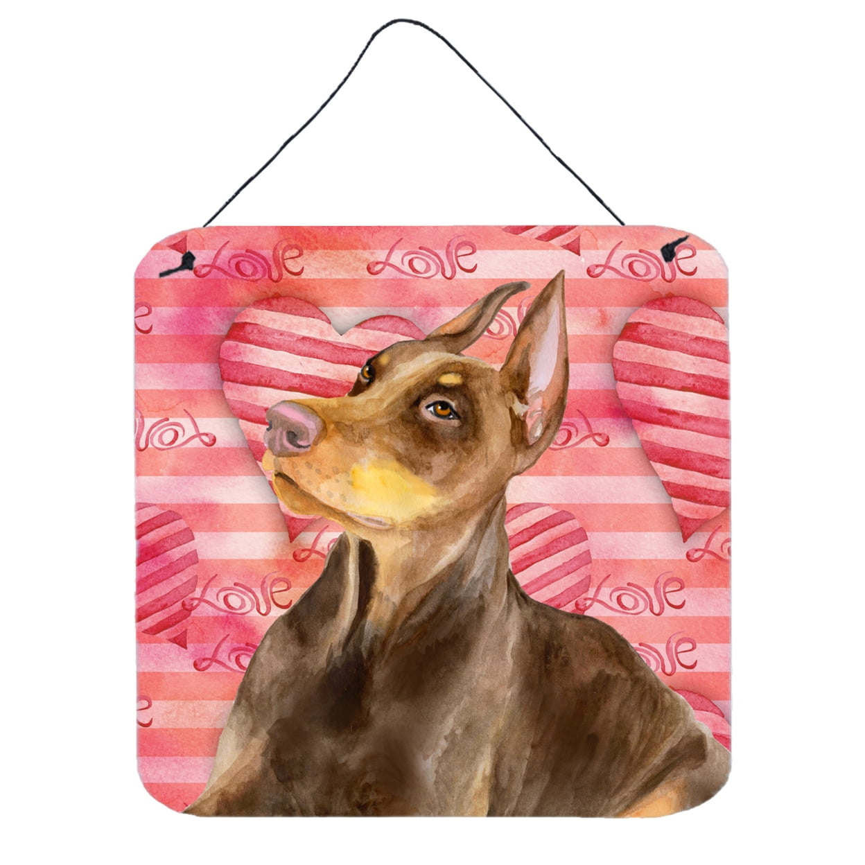 Picture of Carolines Treasures BB9796DS66 Doberman Pinscher Love Wall or Door Hanging Prints
