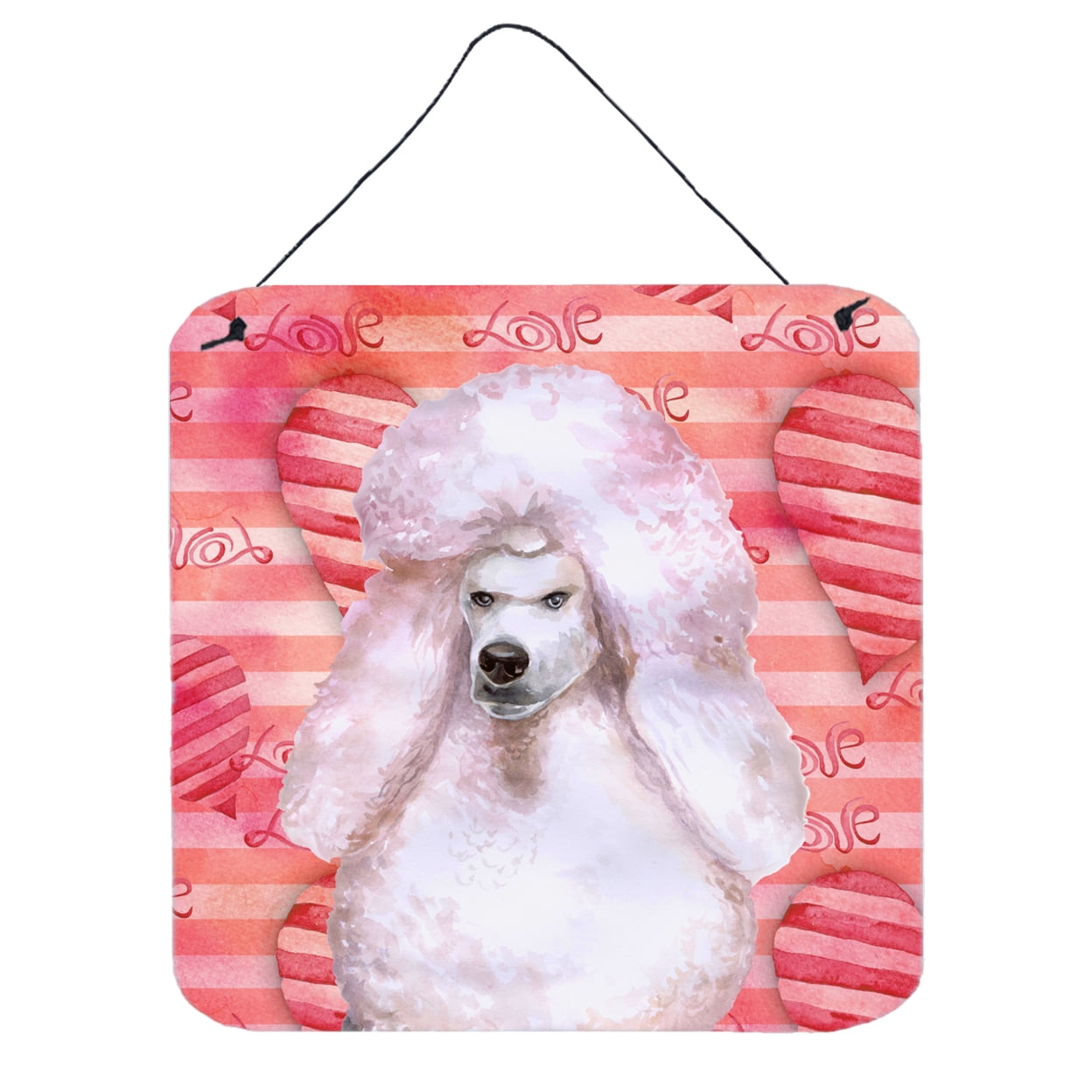 Picture of Carolines Treasures BB9804DS66 White Standard Poodle Love Wall or Door Hanging Prints