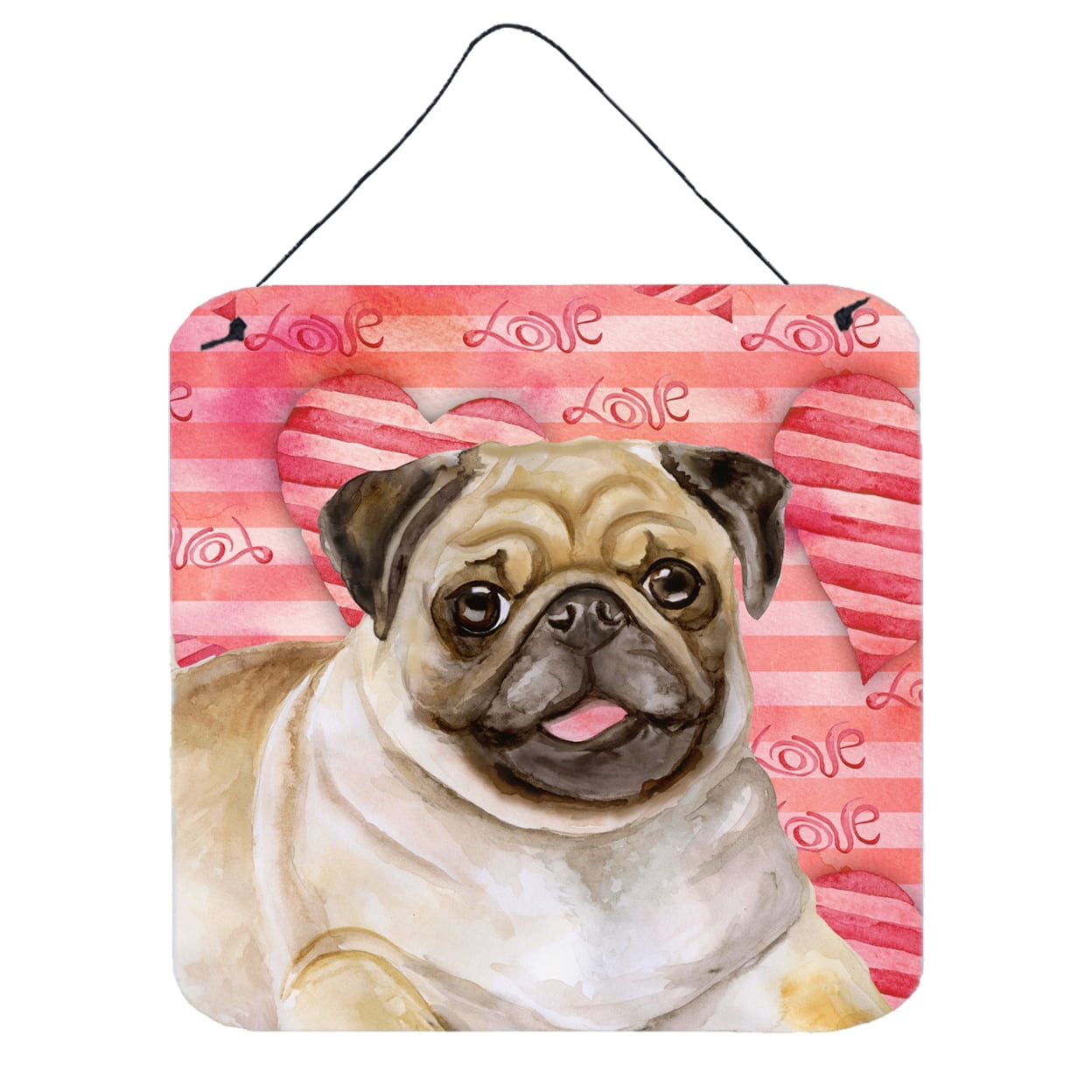 Fawn Pug Love Wall or Door Hanging Prints