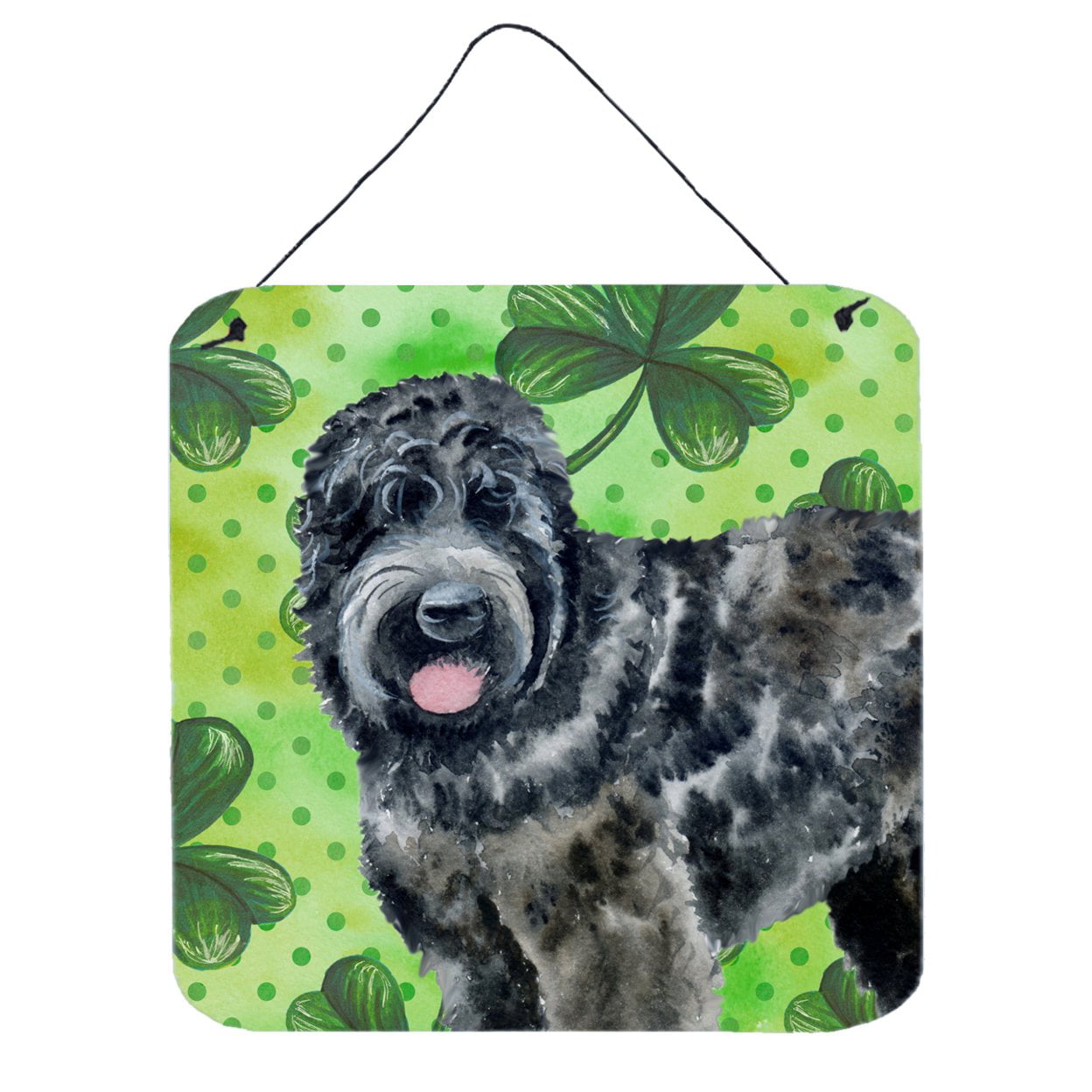 Picture of Carolines Treasures BB9851DS66 Black Russian Terrier St Patricks Wall or Door Hanging Prints