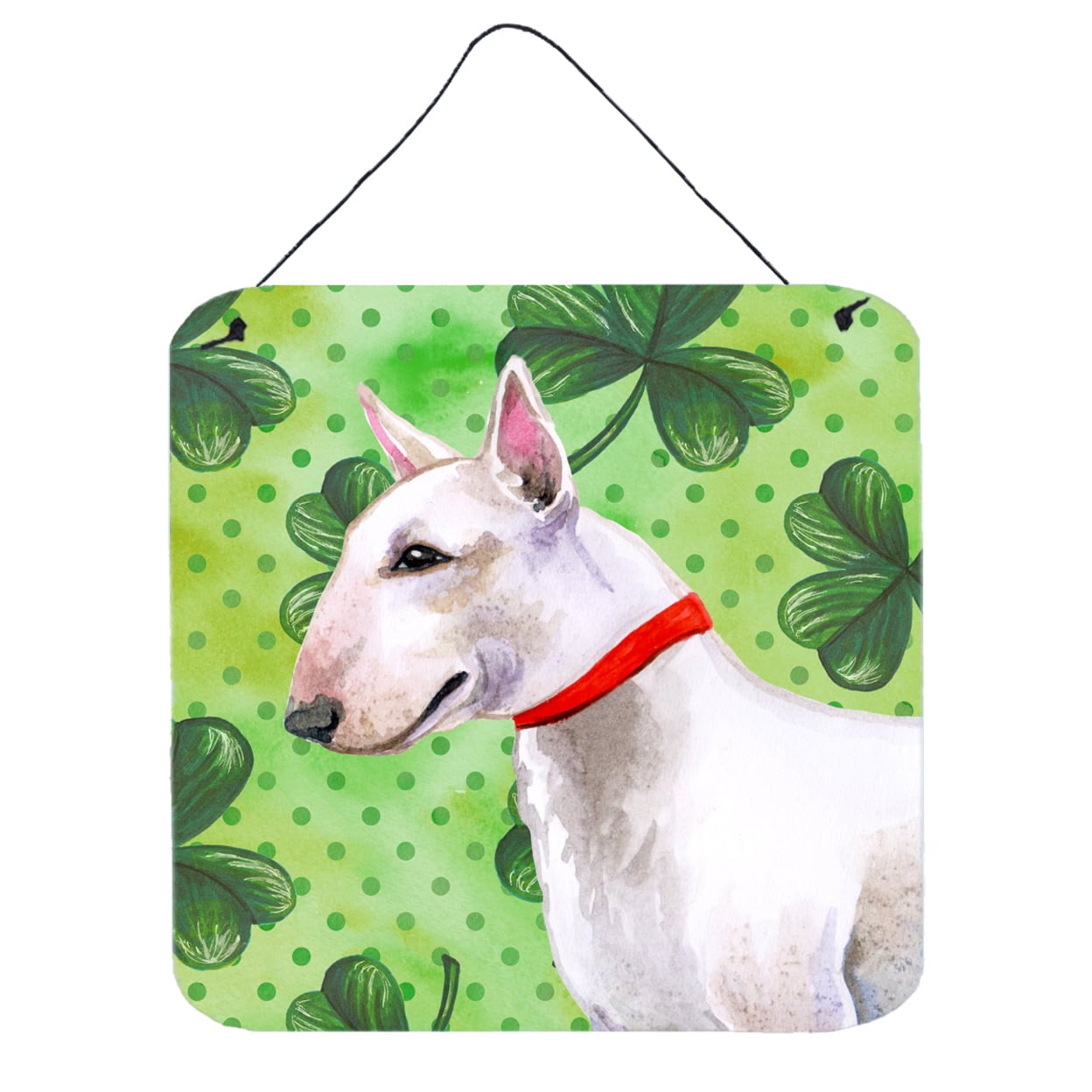 Bull Terrier St Patricks Wall or Door Hanging Prints