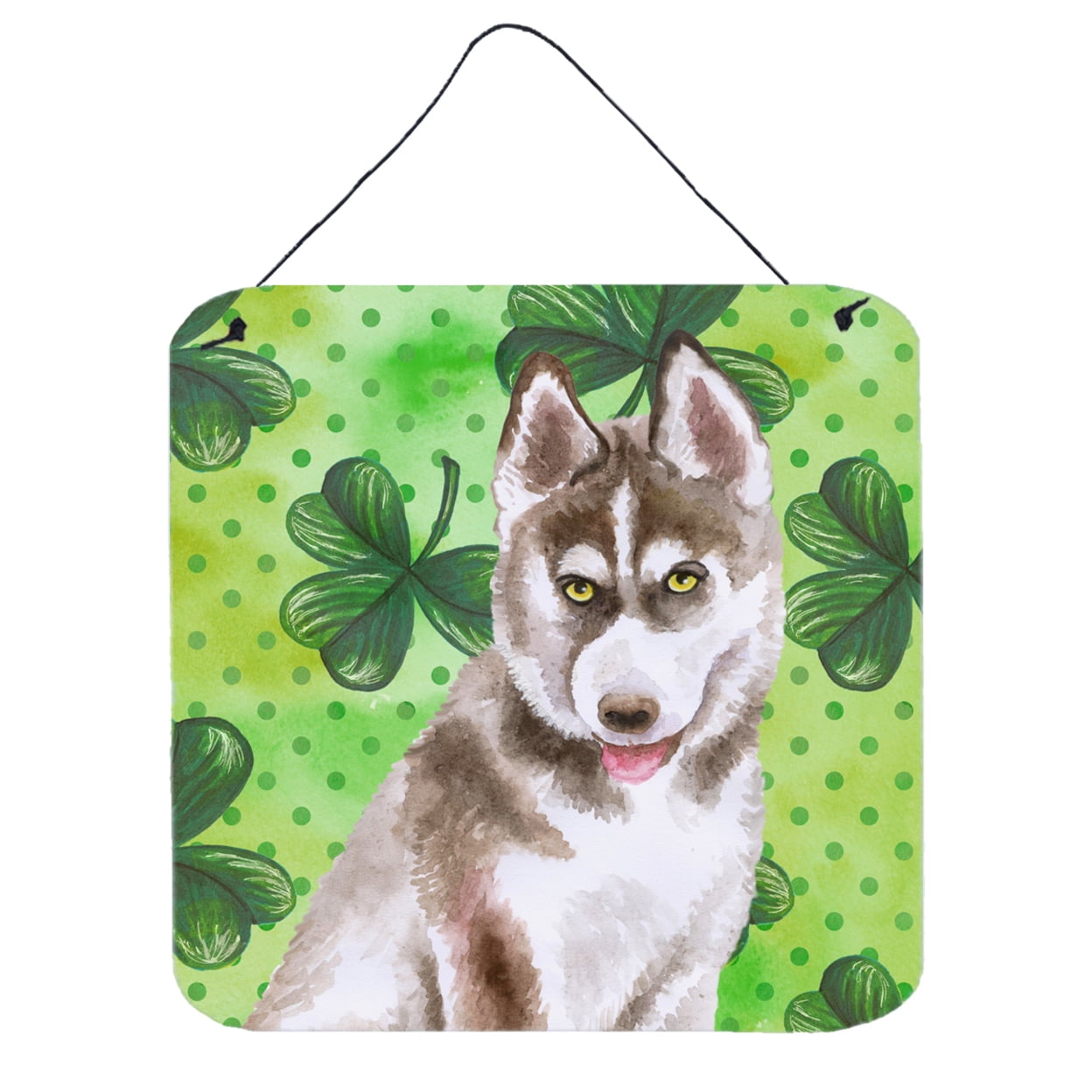 Siberian Husky Grey St Patricks Wall or Door Hanging Prints