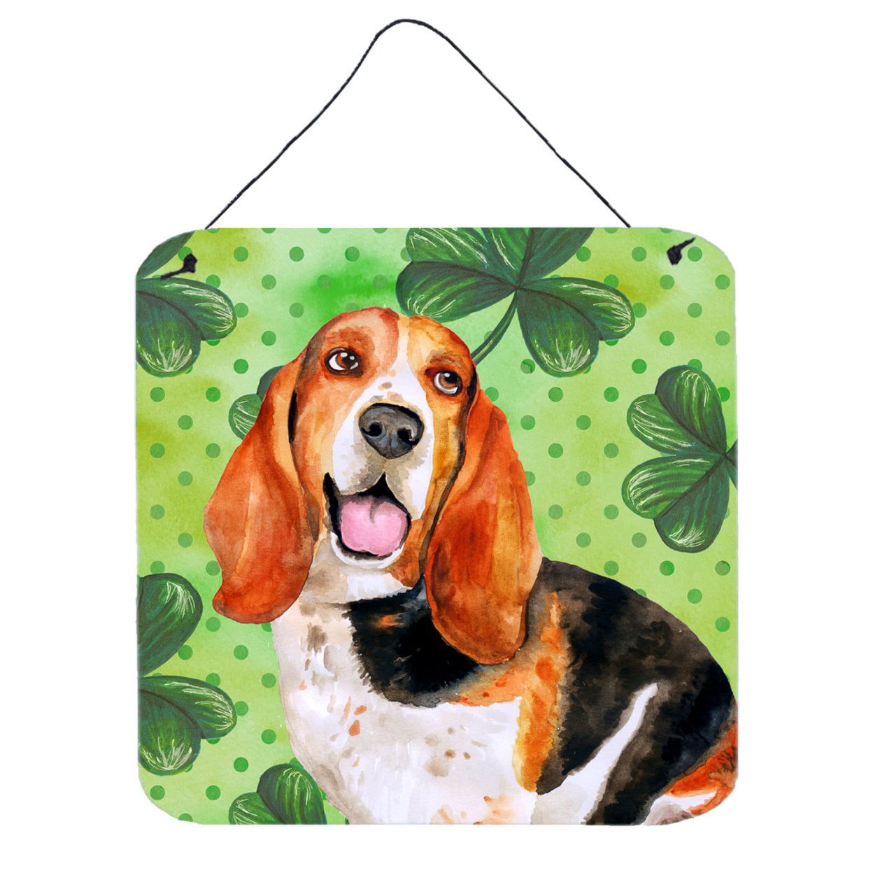 Basset Hound St Patricks Wall or Door Hanging Prints