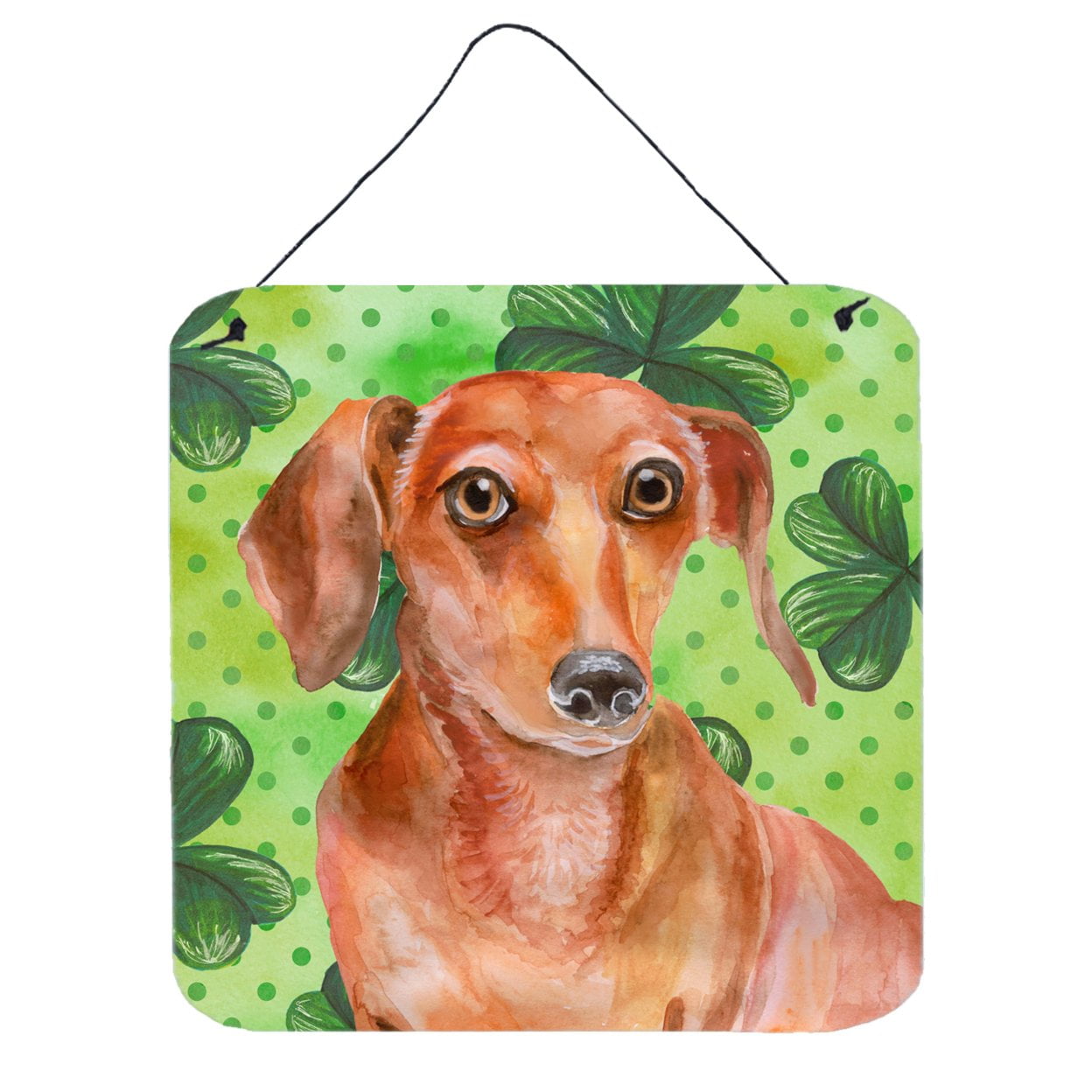 Red Dachshund St Patricks Wall or Door Hanging Prints