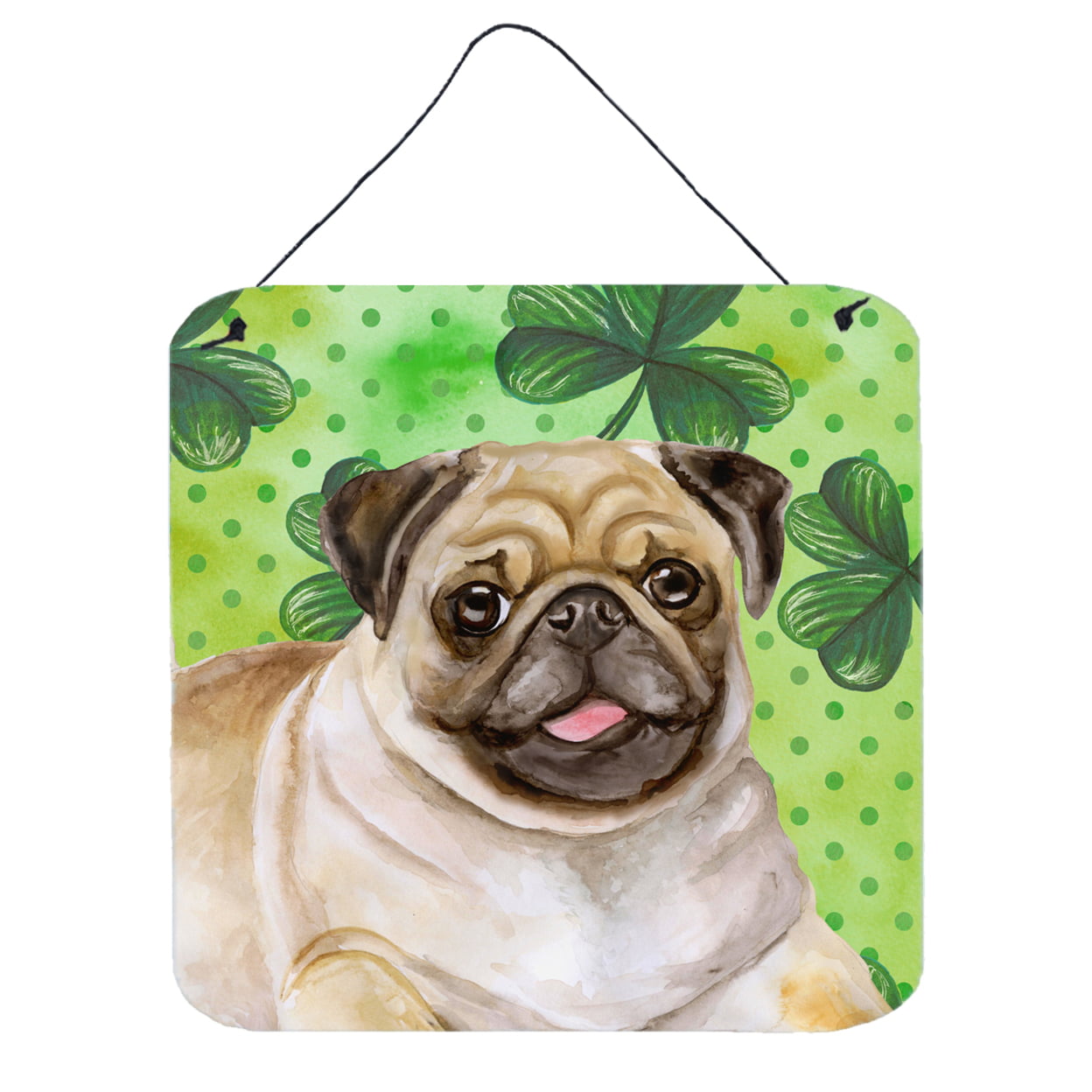 Fawn Pug St Patricks Wall or Door Hanging Prints