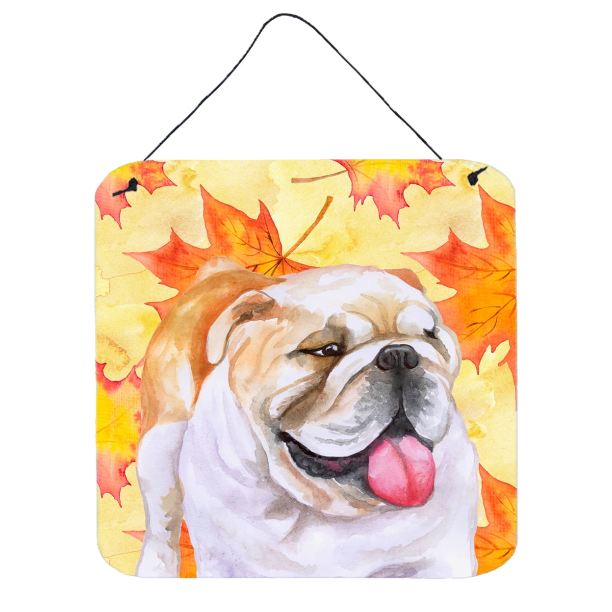 English Bulldog Fall Wall or Door Hanging Prints