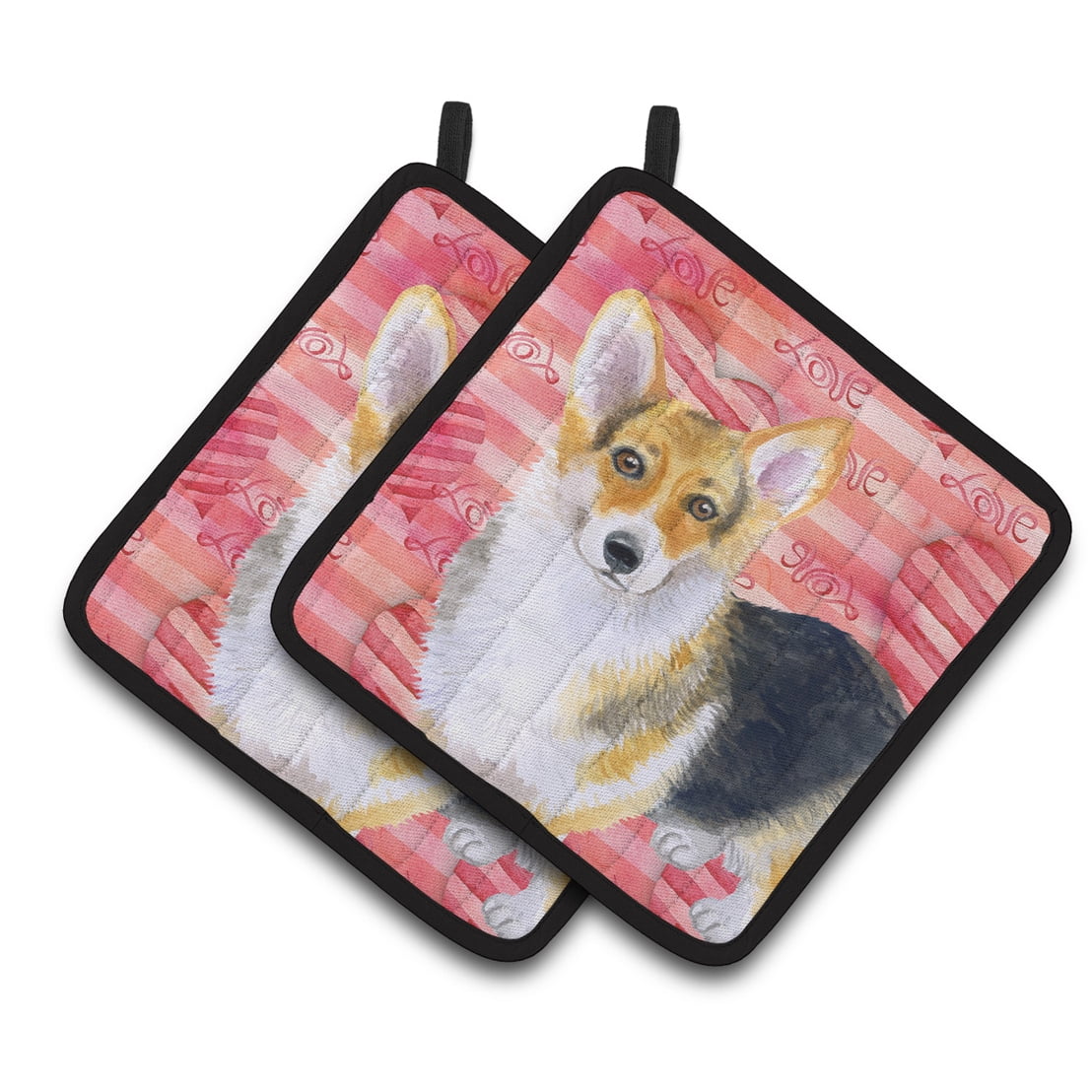 Pembroke Corgi Love Pair of Pot Holders
