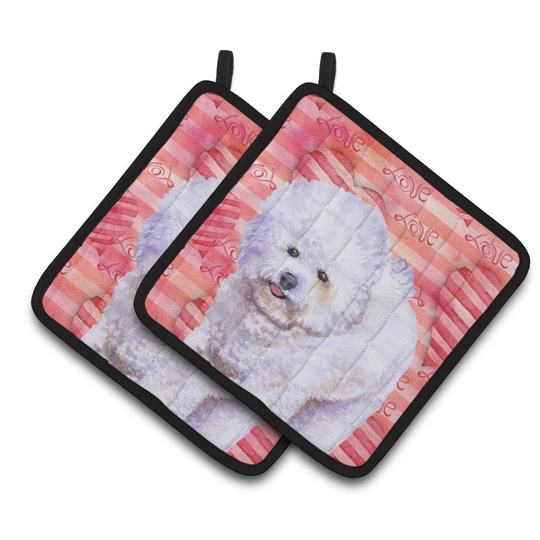 Bichon Frise Love Pair of Pot Holders